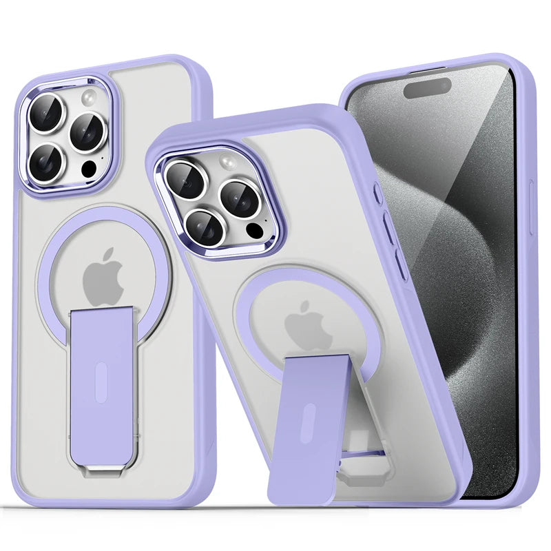For Magsafe Magnetic Stand Invisible Support Phone Case for iPhone