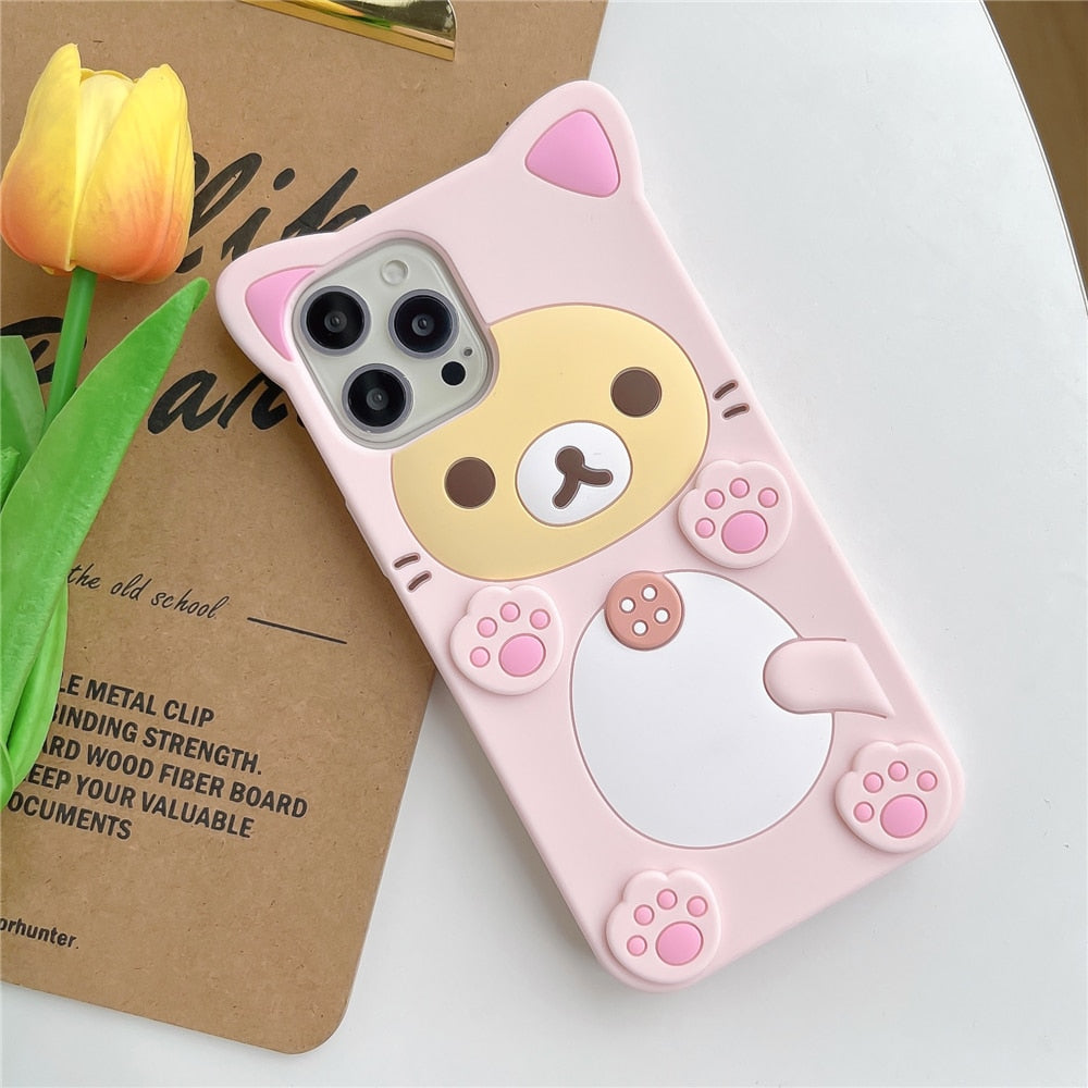 Cartoon Silicone Case for iPhone 14 Pro Max 12 13 Pro Max plus soft cover