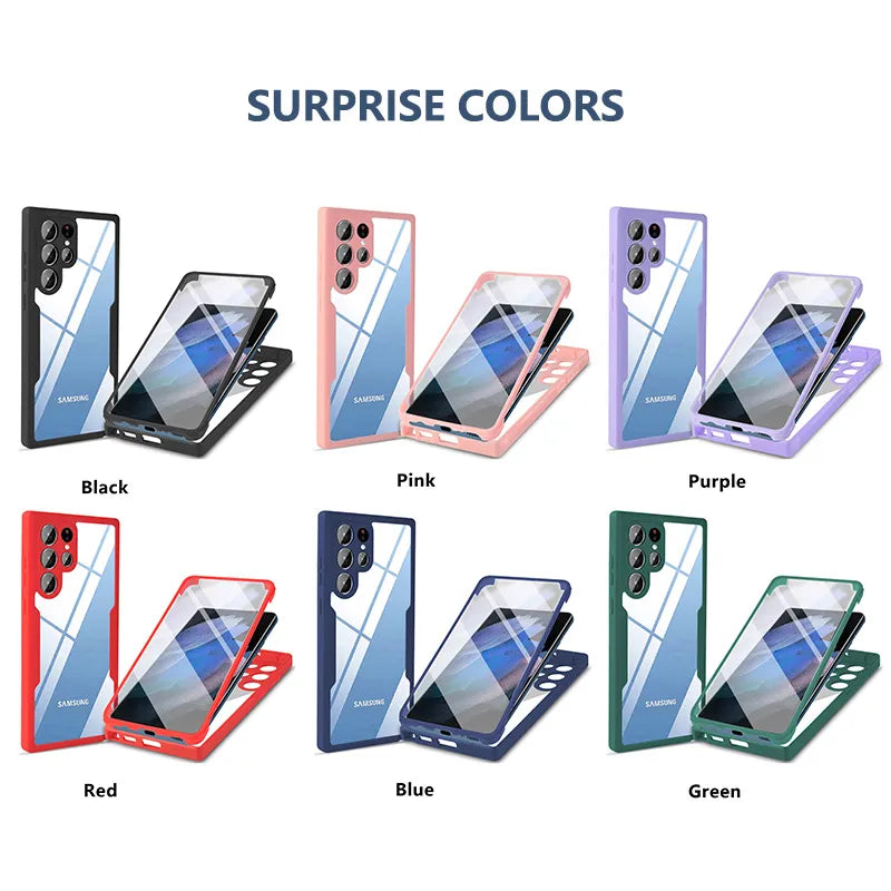 Case For Samsung Galaxy S24 S22 Ultra S21FE S23 Plus A13 A32 A52 A72 A73 Screen Shockproof Cover