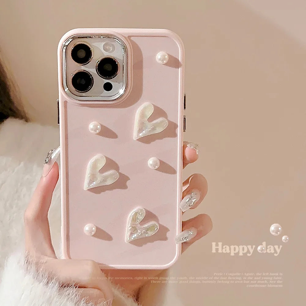 Heart Phone Case For iPhone 12 13 14 15 Pro Max Plus Cover