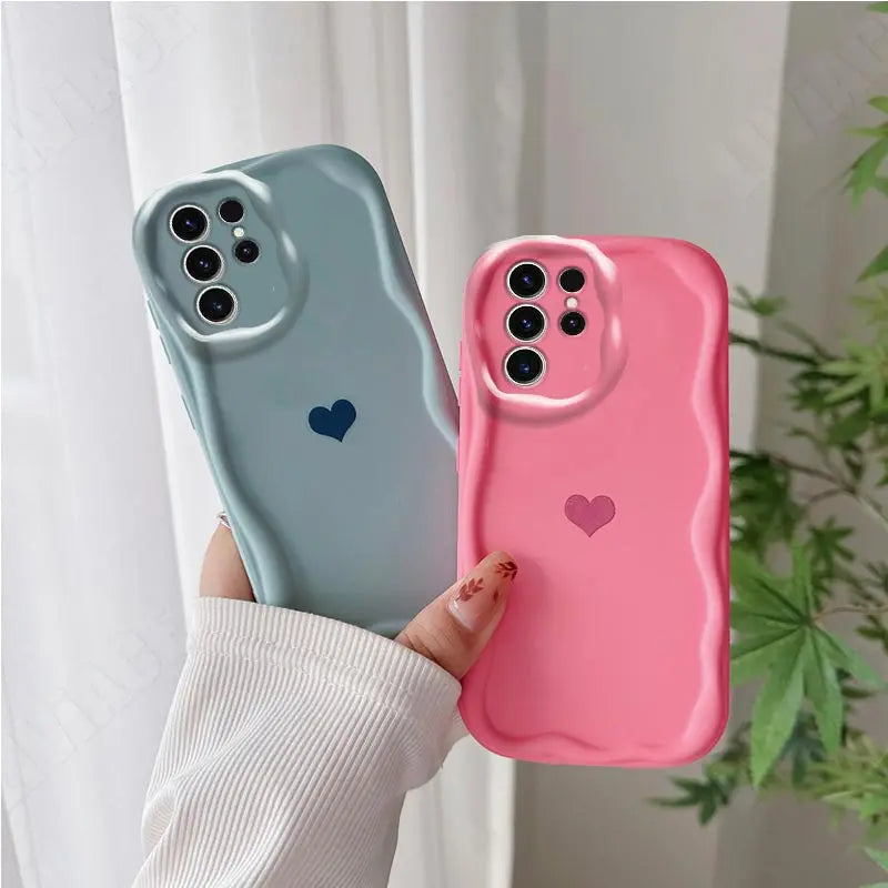 Love Heart Wavy Edge Case For Samsung Galaxy