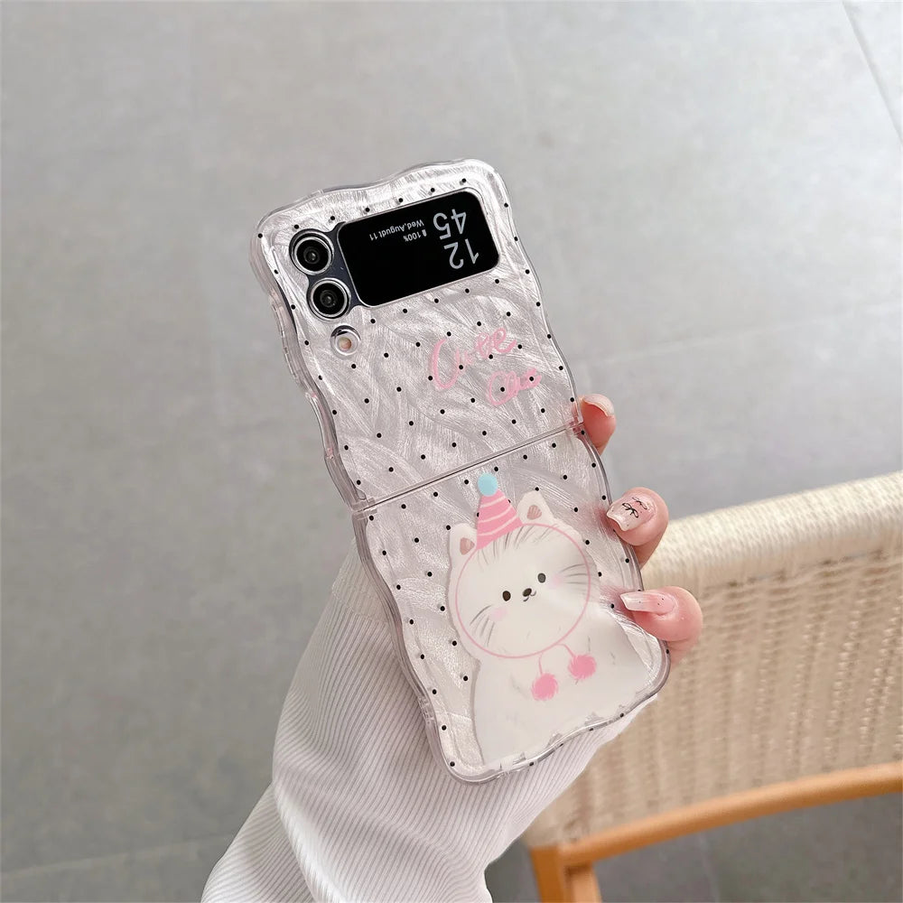 Cute Phone Case For Samsung Galaxy Z Flip 5 4 3 Cover