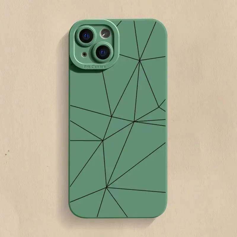 Simple Lines Pattern Silicone Phone Case For iPhone Cover