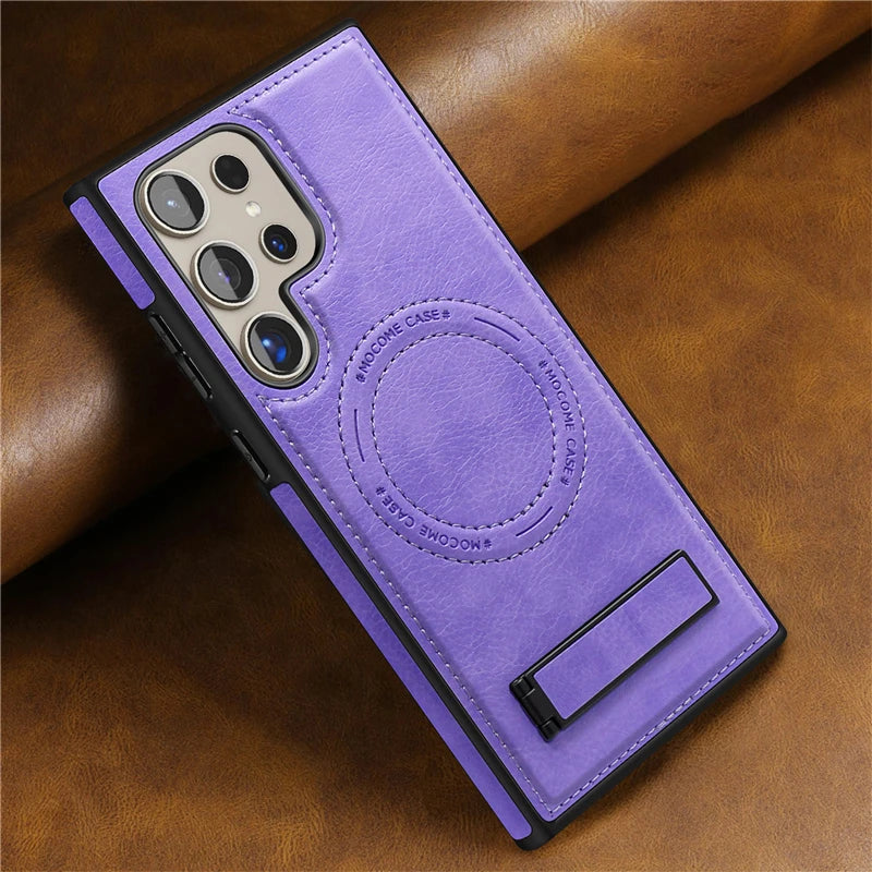 Leather Magnetic Fold Stand Holder Case