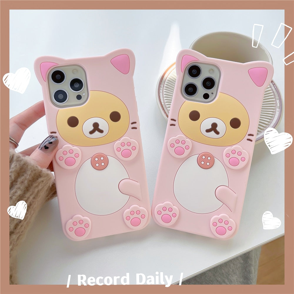 Cartoon Silicone Case for iPhone 14 Pro Max 12 13 Pro Max plus soft cover