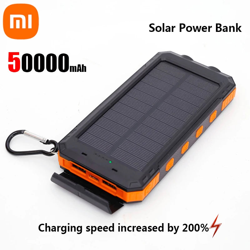 200000mAh Solar Power Bank Portable Large Capacity Charger Compatible with Fast Charging