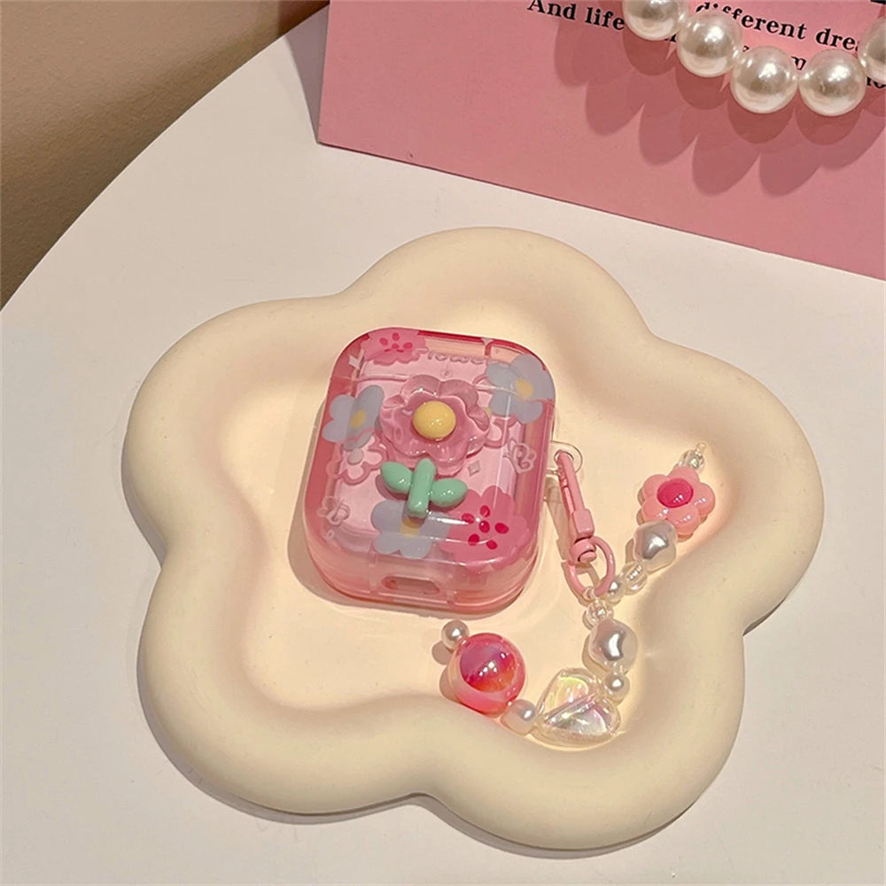 Cute Pink Headphones Case For AirPods 1 2 3 Cover For AirPods Pro 2