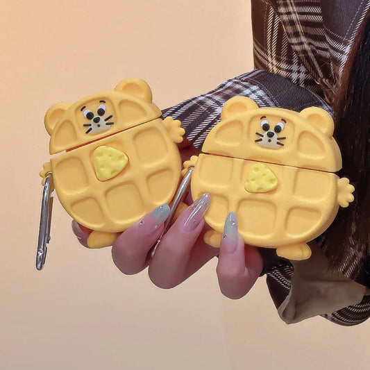 Cute Cheese Waffle Case For AirPods Pro 1 2 3 Cover