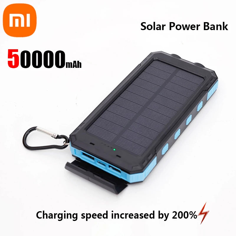 200000mAh Solar Power Bank Portable Large Capacity Charger Compatible with Fast Charging