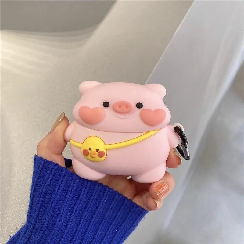 Cute Cartoon Case For AirPods 3rd Gen Case Cover for airpods 2 3 Pro Keychain