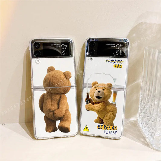 Teddy Bear Couple Phone Case For Samsung Galaxy Z Flip
