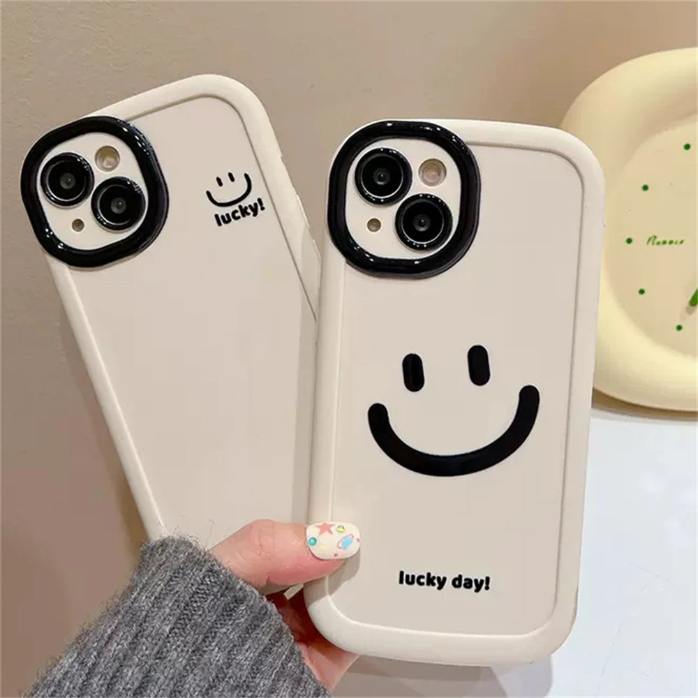 Happy Phone Case For iPhone 15 14 13 12 Pro Max Plus Soft Cover