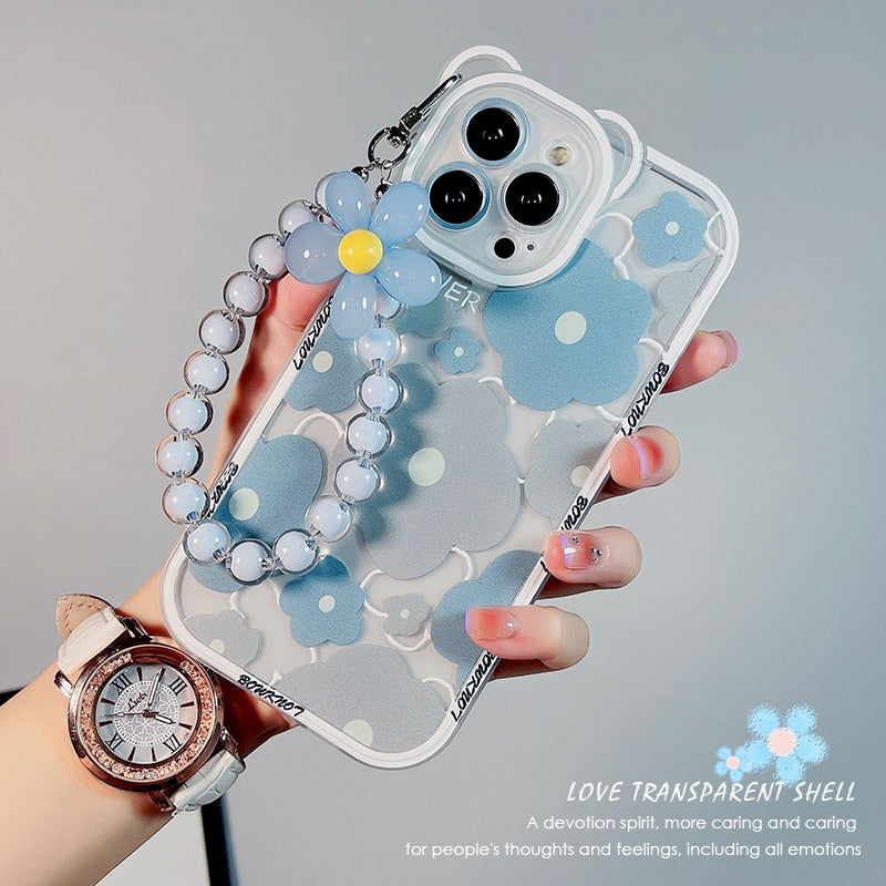 Phone Chain Silicone Case for iphone 14 13 12 Pro Max Clear Soft Cover