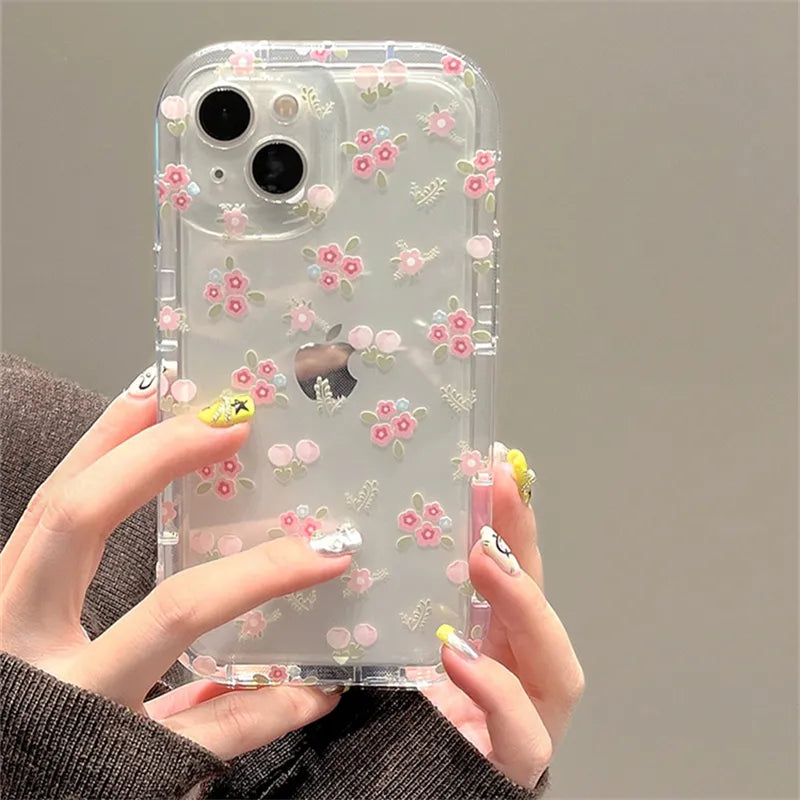 Cute Phone Case For iphone 15 14 12 13 Pro Max Plus Stand Clear Soft Cover