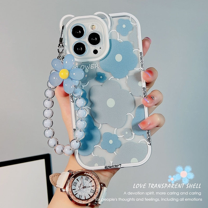 Phone Chain Silicone Case for iphone 14 13 12 Pro Max Clear Soft Cover