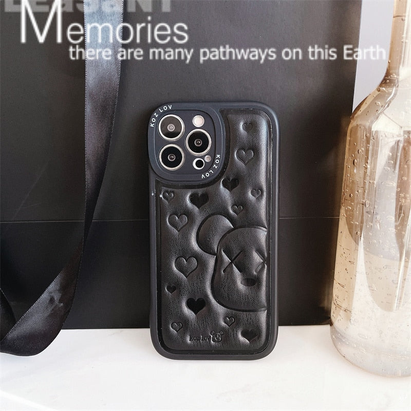 Leather Case For iPhone 12 13 14 Pro MaxBumper Plus Lens Protection