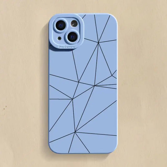 Simple Lines Pattern Silicone Phone Case For iPhone Cover