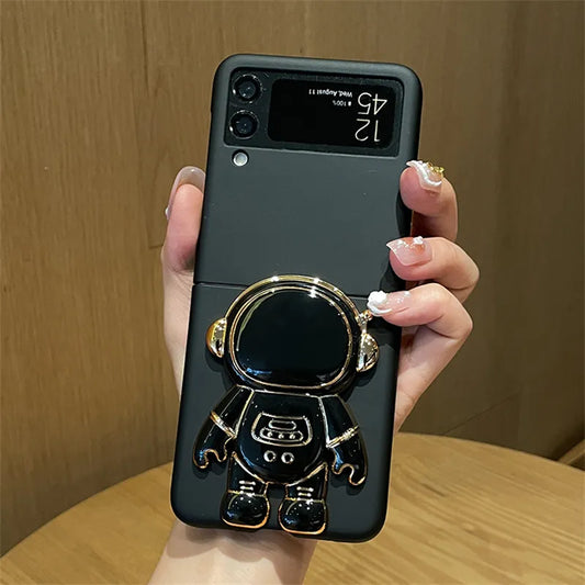 Cartoon Bracket Hard Phone Case For Samsung Galaxy Z Flip 5 3 4 Shockproof Back Cover