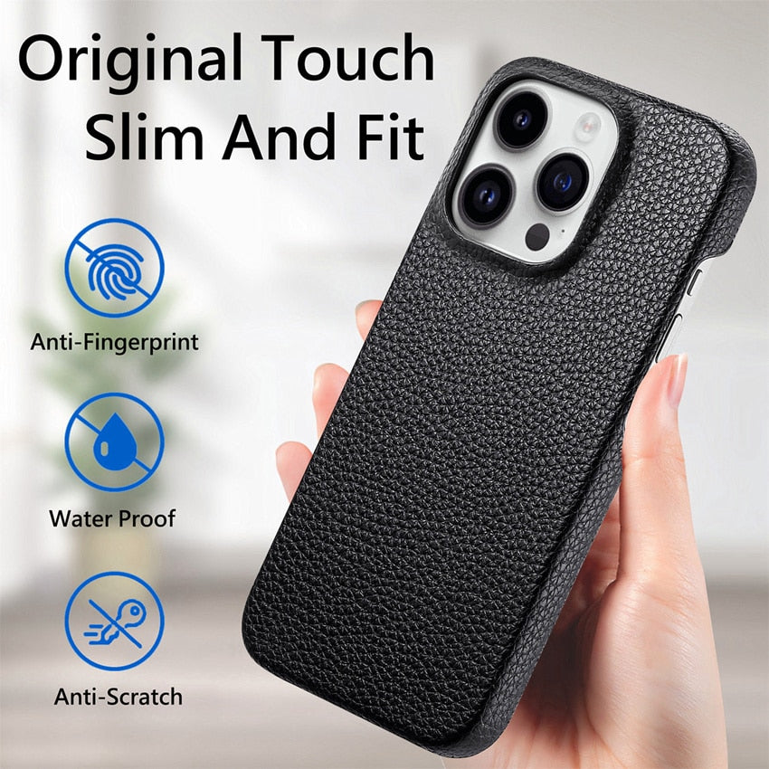 Luxury Leather Case For iPhone 15 13 14 Pro Max 12 Pro Plus Phone Cover