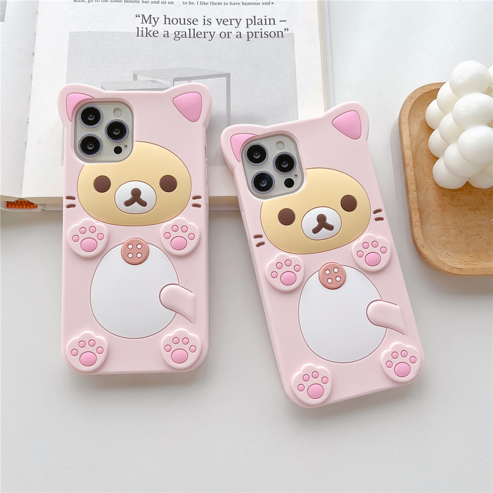 Cartoon Silicone Case for iPhone 14 Pro Max 12 13 Pro Max plus soft cover