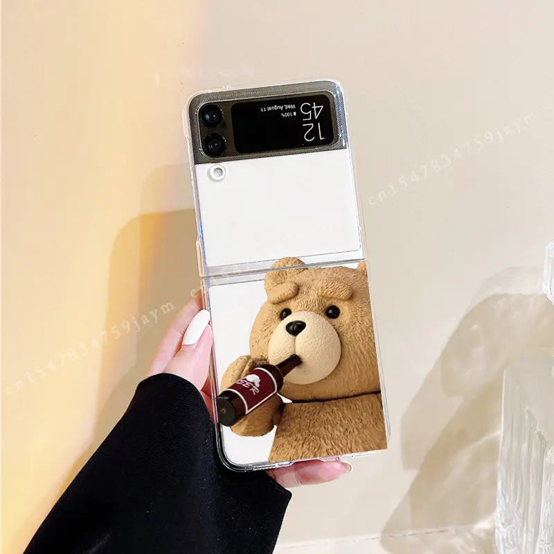 Teddy Bear Couple Phone Case For Samsung Galaxy Z Flip