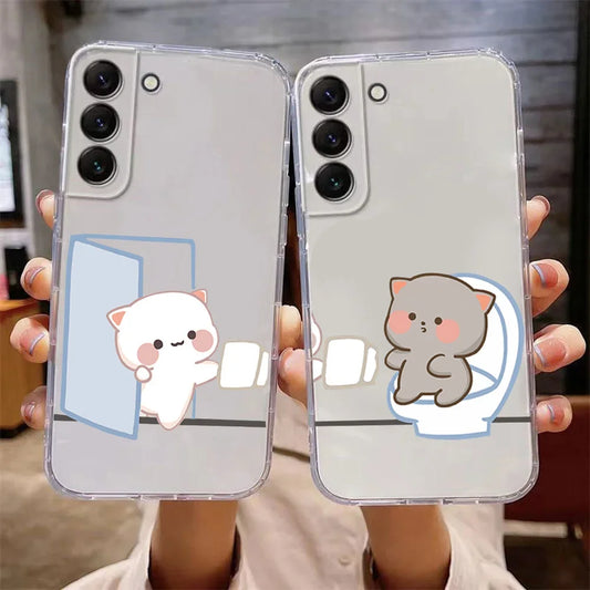 Couple Cat Clear Phone Case for Samsung Galaxy