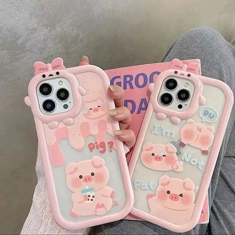 Cute Pig Case For IPhone 14 13 12 15 Pro Max Plus Cover