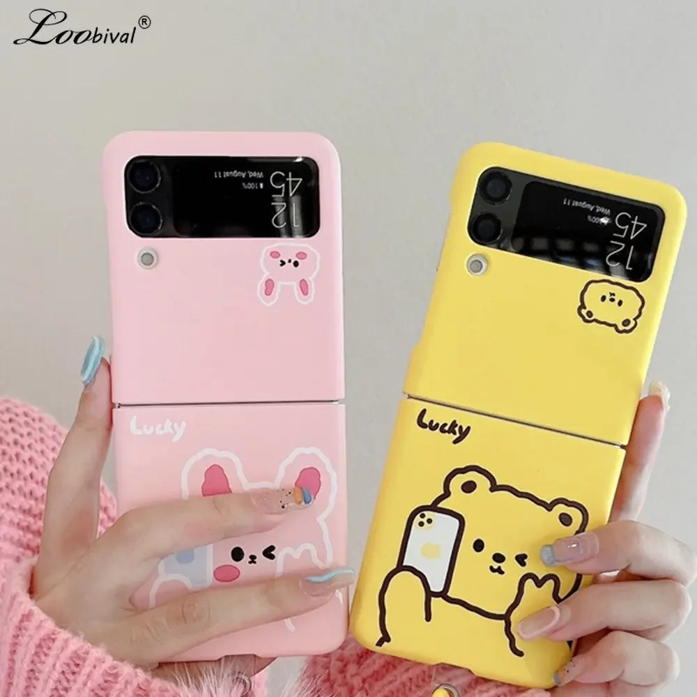 For Samsung Z Flip Bear Case Cover