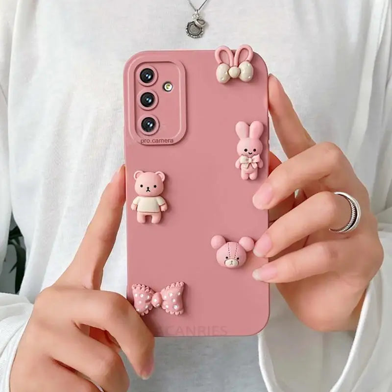 Cute 3D Bears Silicone Case For Samsung Galaxy Back Cover