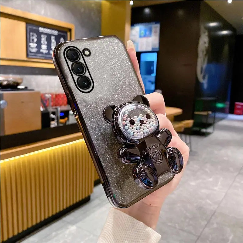 Cute Bear Holder Case On For Samsung Galaxy