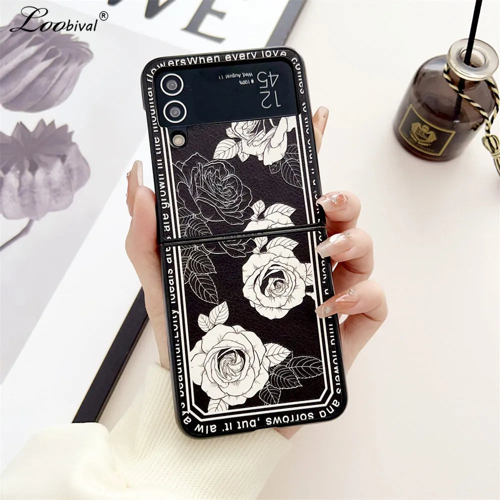 For Samsung Z Flip Flower Case Cover