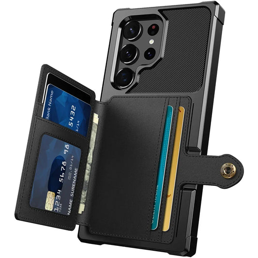 Credit Card Case Leather Flip Wallet Cover