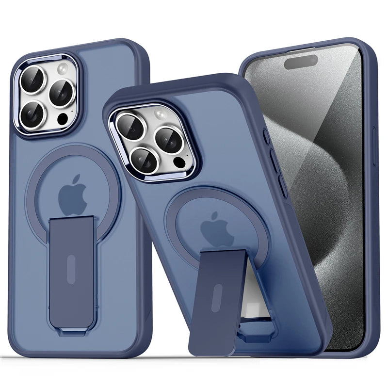 For Magsafe Magnetic Stand Invisible Support Phone Case for iPhone