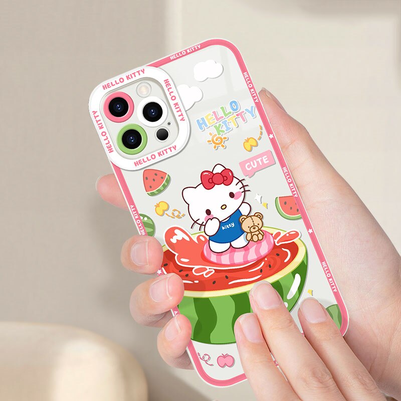 Cartoon Clear Case For iPhone 14 15 Pro Max 13 12 Pro Plus Back Soft Silicone Cover