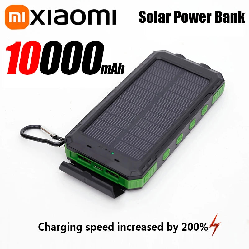 Solar Power Bank Portable Large Capacity Charger Compatible with Fast Charging