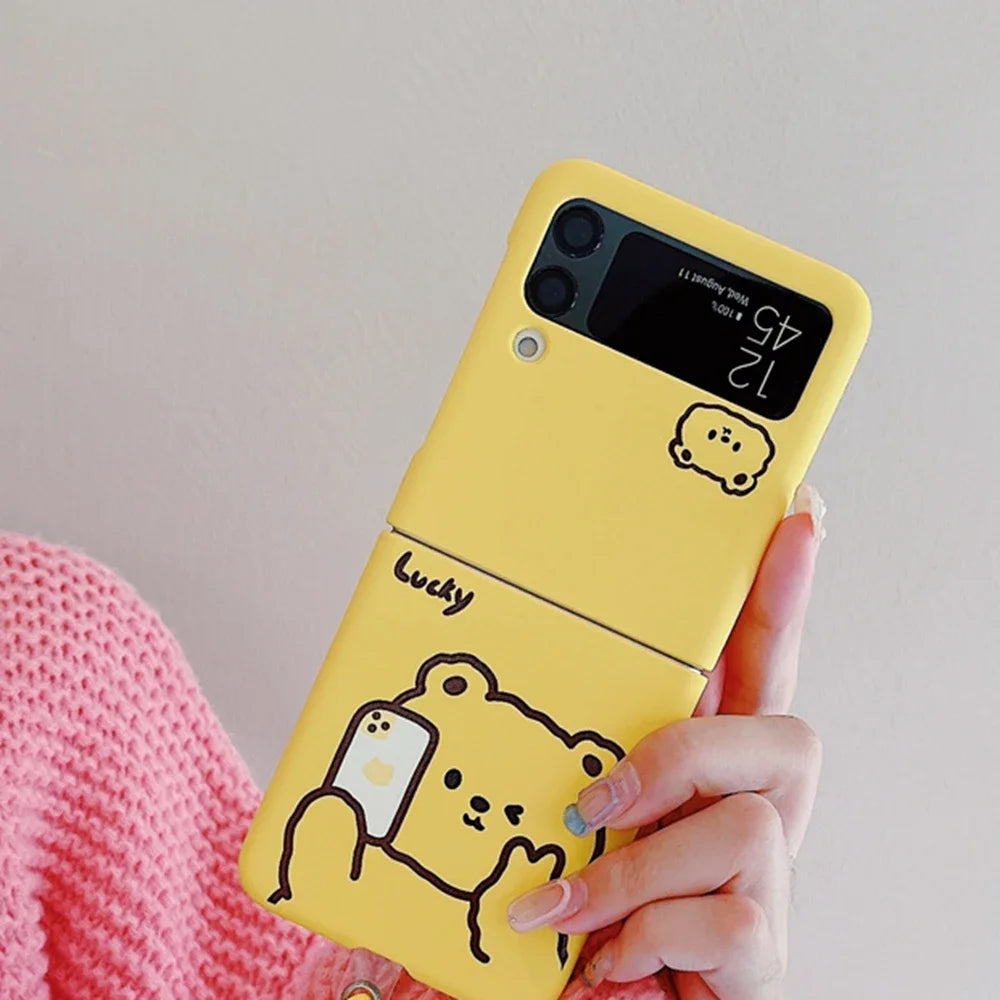 For Samsung Z Flip Bear Case Cover