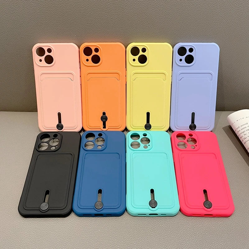 Card Holder Phone Case For iphone 13 14 12 15 Pro Max Soft Cover Case for iphone