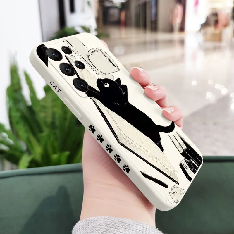 Cat Phone Case For Samsung Galaxy S24 S23 S22 S21 S20 Ultra Plus FE Cover