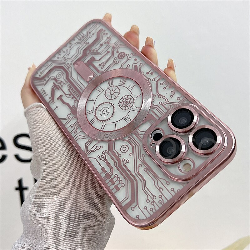 Fashion Case For Magsafe For iPhone 15 14 13 12 Pro Max Clear Magnetic Cover