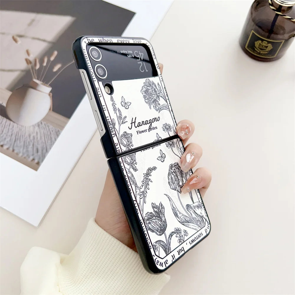 For Samsung Z Flip Flower Case Cover