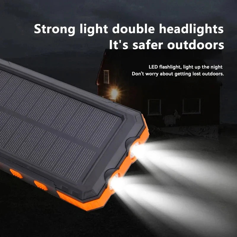Solar Power Bank Portable Large Capacity Charger Compatible with Fast Charging