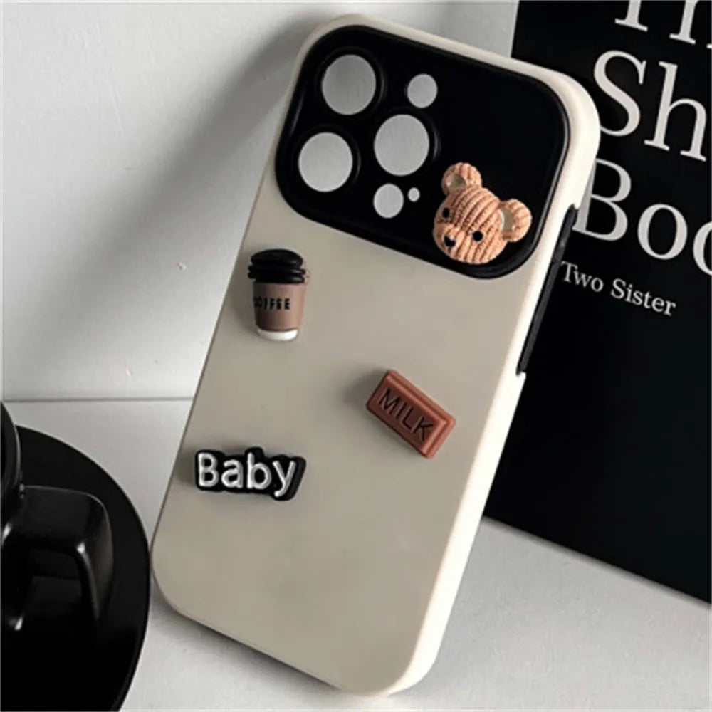 Cute Cartoon 3D Case For iPhone 15 Pro Max 15 14 13 12 Pro Max Soft Silicone Cover