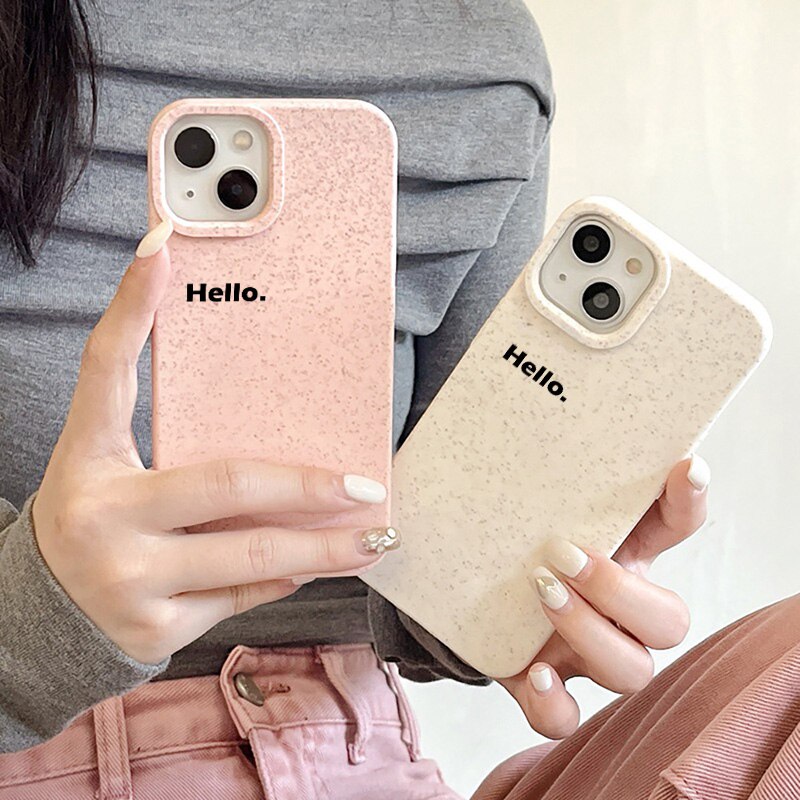 iPhone 15 14 13 12 Simple Hello Letter Phone Case