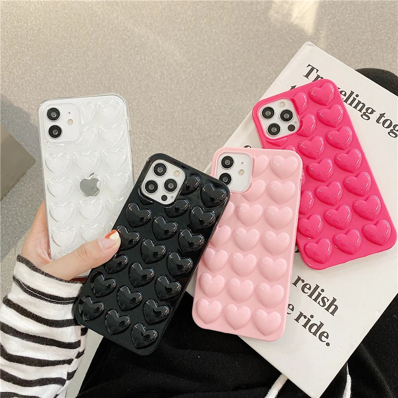 Love Heart Case For iPhone 14 13 12 15 Pro Max Cover