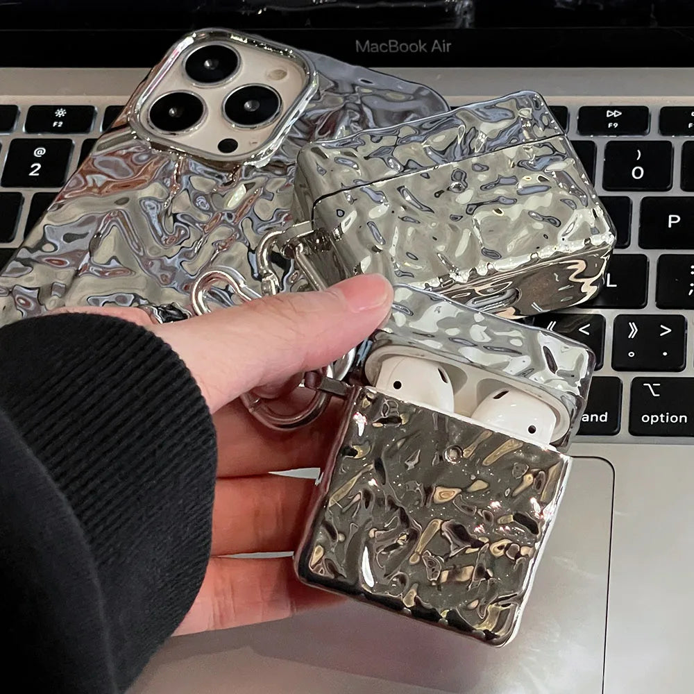 Silver Case for AirPods 3 Pro 2 Earphone Case for AirPod 1/2/3 Cover