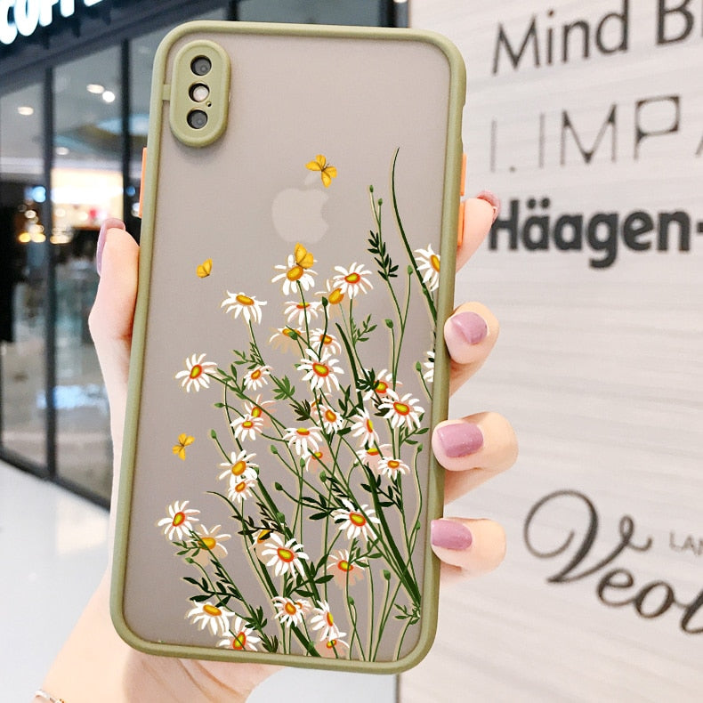 Flower Phone Case for iphone 12 13 14 Pro Max 14 Plus Back Shockproof Cover