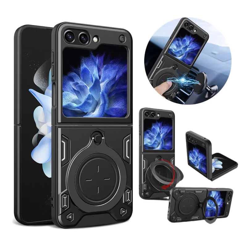 For Samsung Galaxy Z Flip5 Case With Magnetic Car Holder Ring