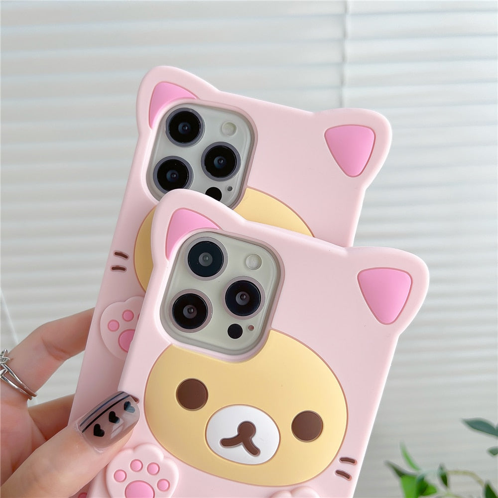 Cartoon Silicone Case for iPhone 14 Pro Max 12 13 Pro Max plus soft cover