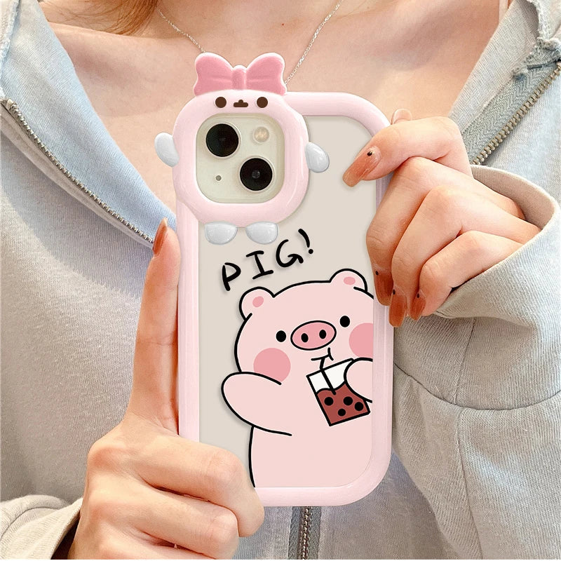 Cute Pig Case For IPhone 14 13 12 15 Pro Max Plus Cover