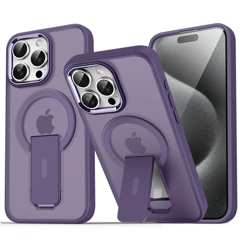 For Magsafe Magnetic Stand Invisible Support Phone Case for iPhone